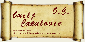 Omilj Capulović vizit kartica